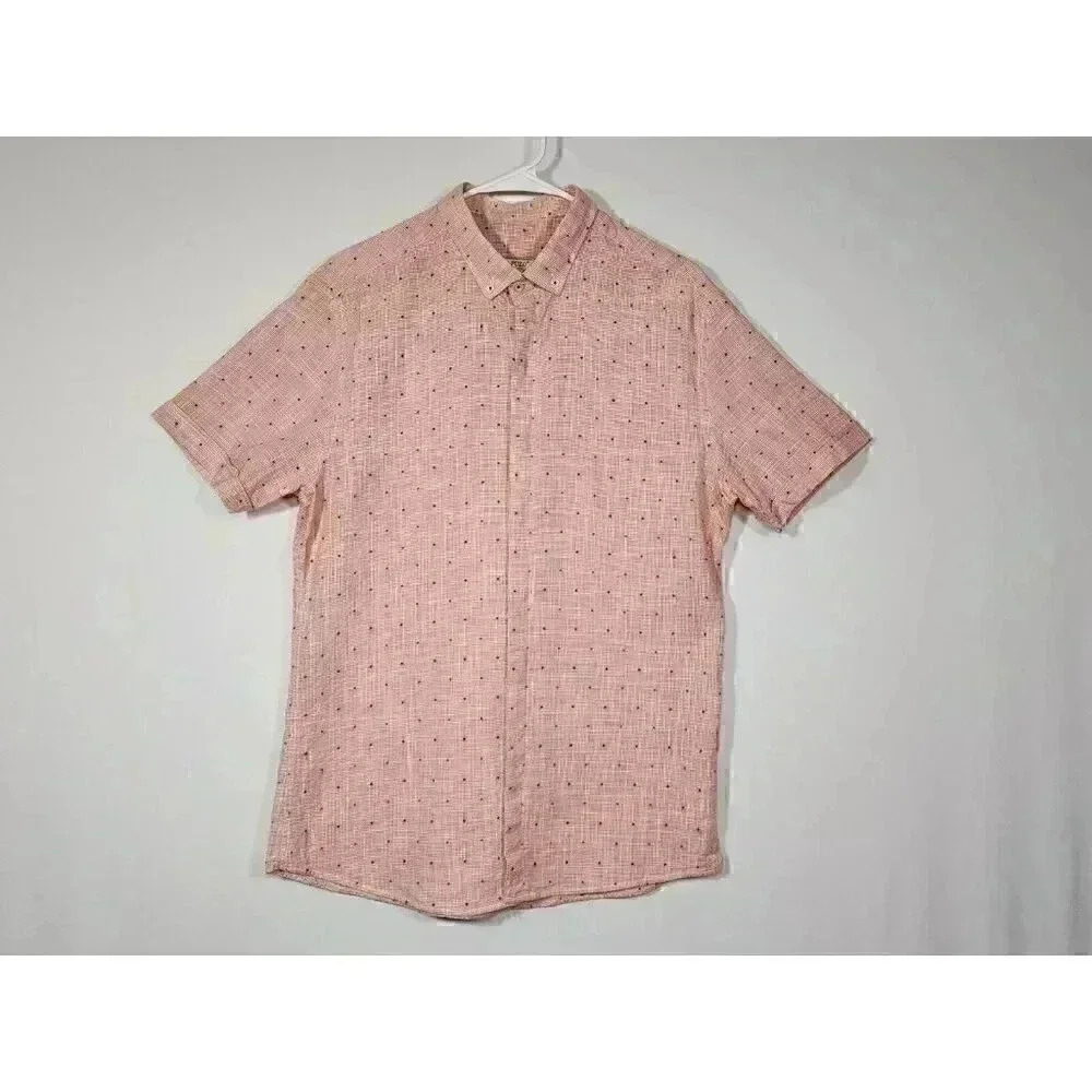 Mario Puzo by Life Style Industry Mens Short Sleeve Button Up Shirt XXL *